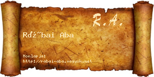 Rábai Aba névjegykártya